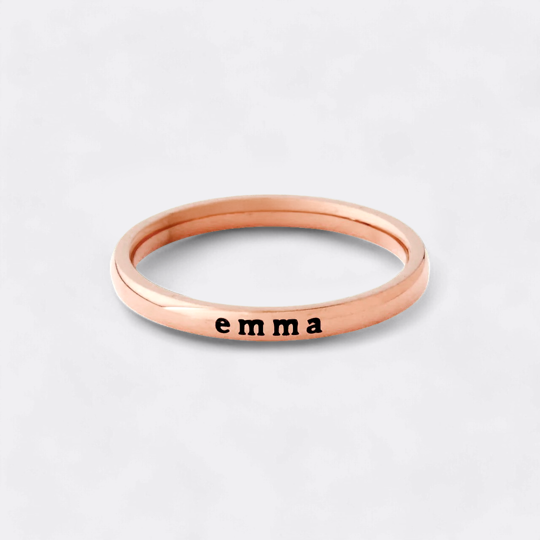 Personalized Tiny Stackable Name Ring