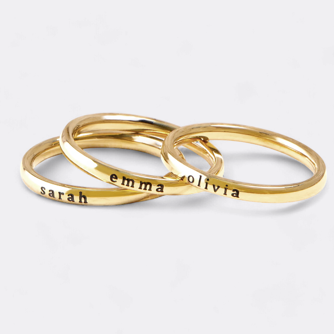 Personalized Tiny Stackable Name Ring