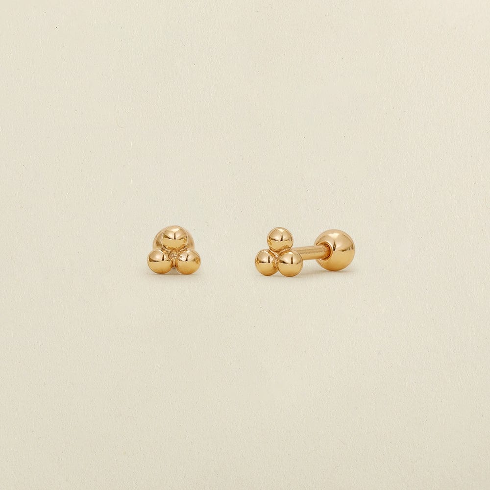 Trinity Bead Stud Earrings