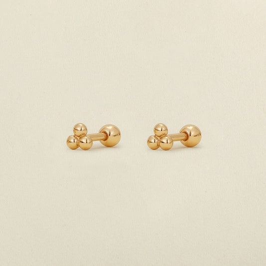 Trinity Bead Stud Earrings