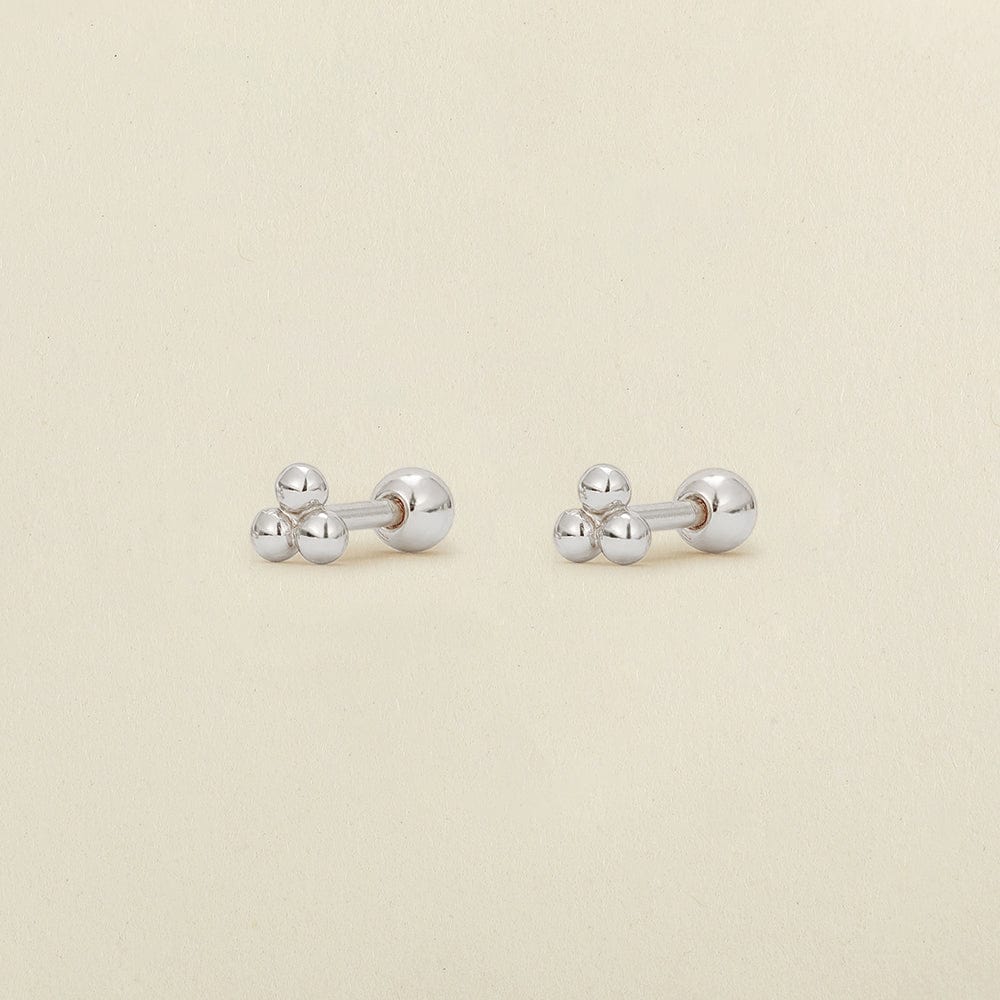 Trinity Bead Stud Earrings