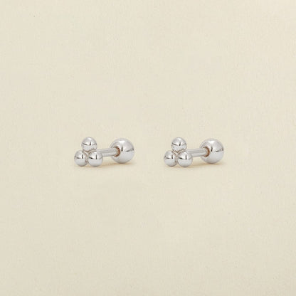 Trinity Bead Stud Earrings