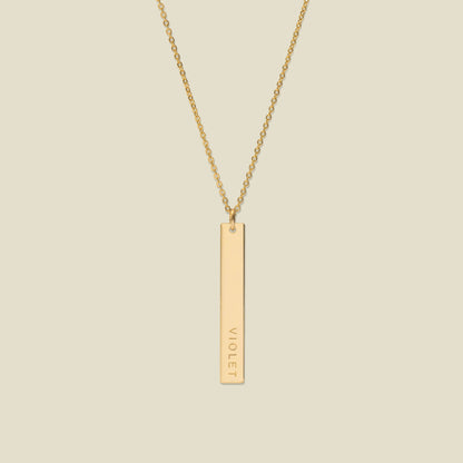 Personalized Vertical Bar Necklace